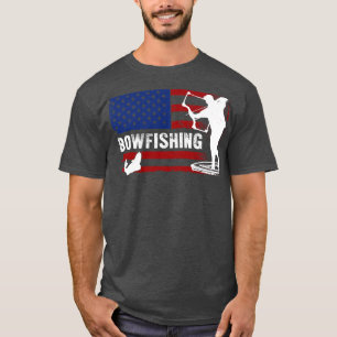 Bowfishing Vintage Look American Flag Bow Hunting  T-Shirt