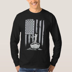 Bowfishing Vintage Look American Flag Bow Hunting T-Shirt