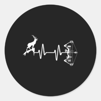 Bowhunter Deer Hebeat Bow Hunting Classic Round Sticker