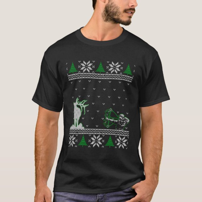 Bowhunters Ugly Deer Hunting Sweater For Xmas Gift (Front)