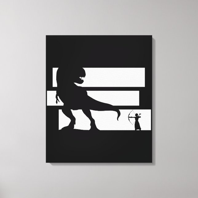 Bowhunting Dinosaurs Fantasy Archery Canvas Print (Front)