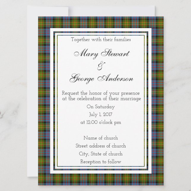 Bowie Scottish Wedding Invitation (Front)