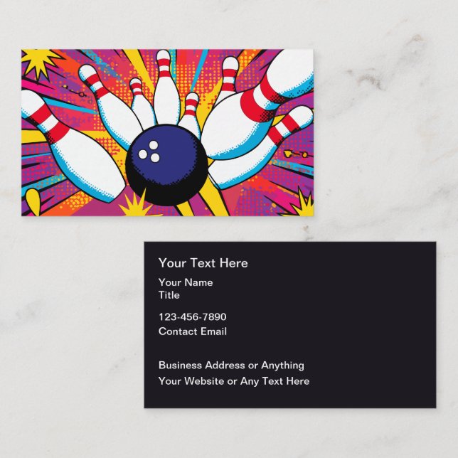 Bowing Theme Sports Business Cards (Front/Back)