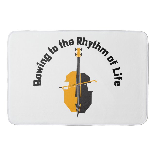 Bowing to the Rhythm of Life Cello Bath Mat (Front)