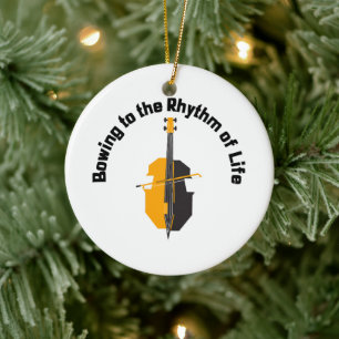 Bowing to the Rhythm of Life Cello Ceramic Tree Decoration