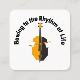 Bowing to the Rhythm of Life Cello Square Business Card