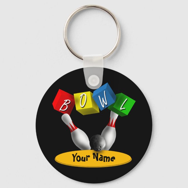 Bowl a Rama Bowling Key Ring (Front)