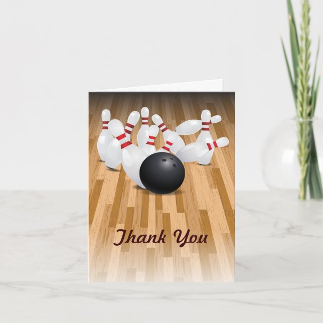 Bowl a Strike Thank You Card (Front)