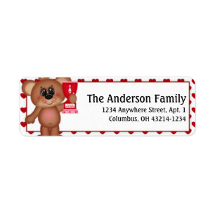 Bowl Me Over Valentine Bear Address Labels d6