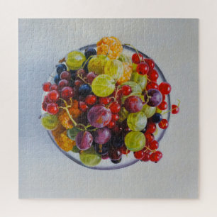 Bowl of Berries – Hyperrealistic Fruit Still Life Jigsaw Puzzle