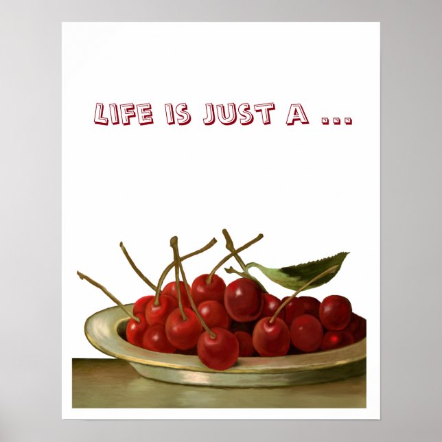 Bowl of Cherries customisable Poster (Front)