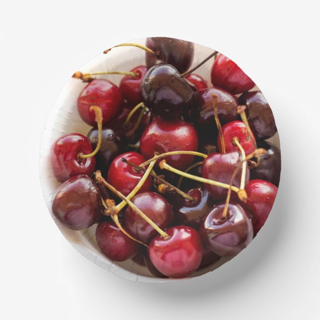 bowl of Cherries Paper Plate (Front)