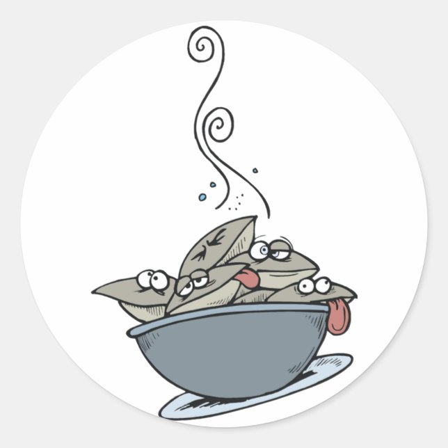Bowl of Clams Classic Round Sticker (Front)