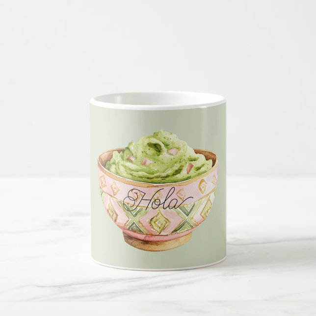 Bowl of Guacamole Hola (hello) Coffee Mug (Center)