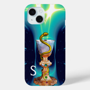 BOWL OF HYGEIA Medicine,Pharmacy Monogram Blue iPhone 15 Case