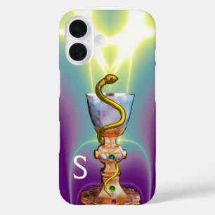 BOWL OF HYGEIA Medicine,Pharmacy Monogram Teal iPhone 16 Case