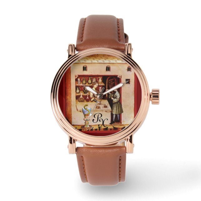 BOWL OF HYGEIA , MEDICINE ,PHARMACY MONOGRAM WATCH (Front)