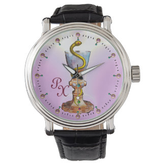 BOWL OF HYGEIA MONOGRAM Medicine, Pharmacy ,Pink Watch