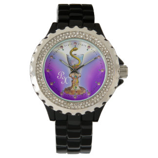 BOWL OF HYGEIA MONOGRAM Medicine, Pharmacy ,Purple Watch