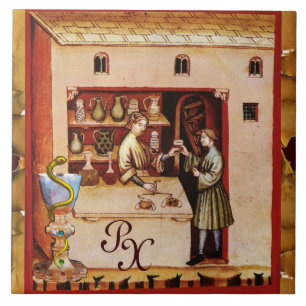 BOWL OF HYGEIA  MONOGRAM Medicine, Pharmacy Tile