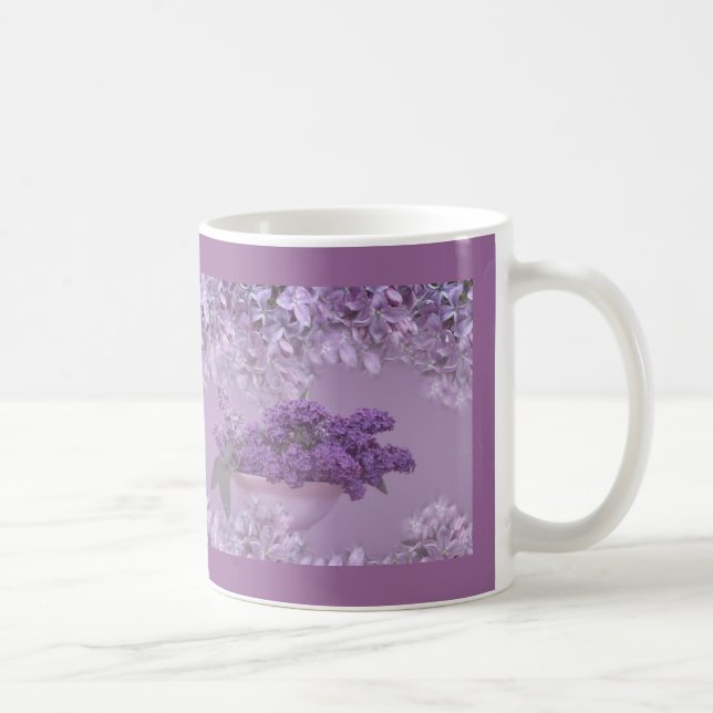 "Bowl Of Lilacs" Purple Coffee Mug (Right)