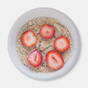Bowl of Oatmeal and Strawberries Magnet