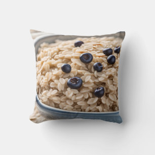 Bowl of Oatmeal with Blueberries Cushion