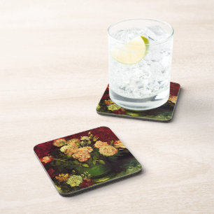 Bowl of Peonies and Rose,Vincent van Gogh. World Coaster