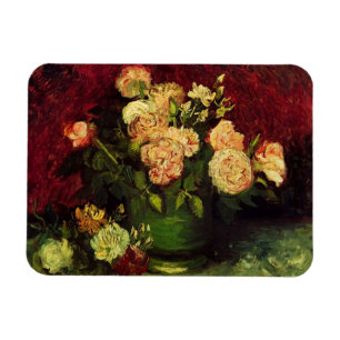 Bowl of Peonies and Rose,Vincent van Gogh. World Magnet