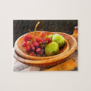 Bowl of Red Grapes and Pears Jigsaw Puzzle
