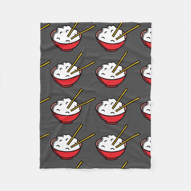 Bowl of Rice Fleece Blanket (Front)