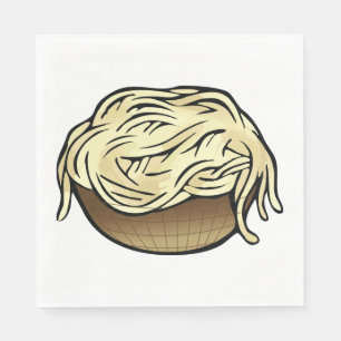 Bowl of Spaghetti Pasta Noodle Food Napkin