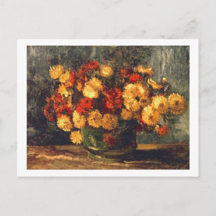 Bowl with Chrysanthemums Van Gogh Fine Art Postcard