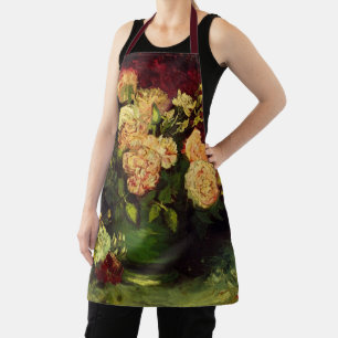 Bowl with Peonies and Roses by Vincent van Gogh Apron