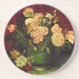 Bowl with Peonies and Roses by Vincent van Gogh Coaster