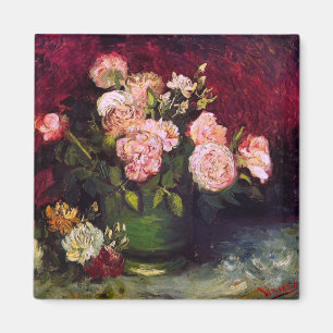 Bowl with Peonies & Roses Van Gogh Fine Art Magnet