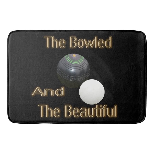 Bowled And Beautiful Lawn Bowls Design, Bath Mat (Front)