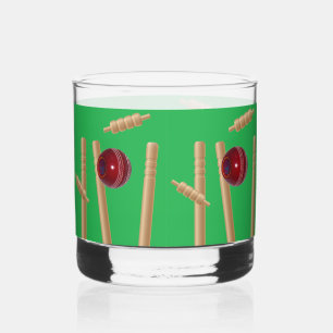 Bowled At Cricket On Green, Whiskey Glass