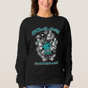 Bowler Bowl Sports Player Bowling Graphic Doodle Sweatshirt