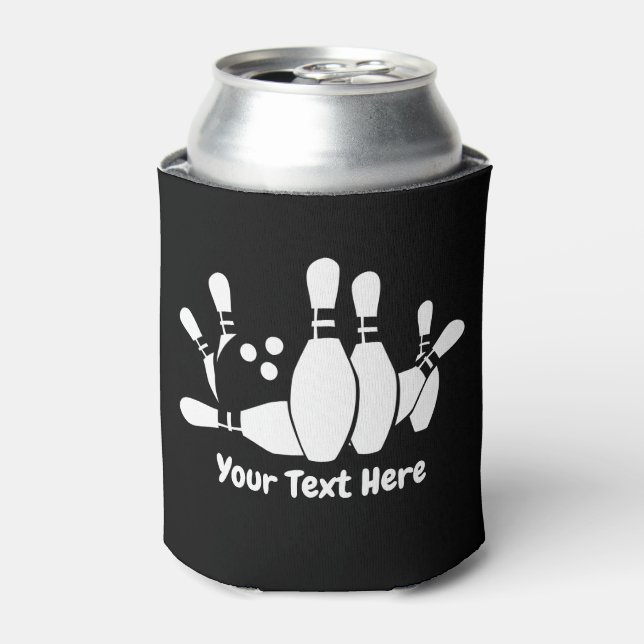 Bowler Bowling Ball Pins Custom  Can Cooler (Can Front)