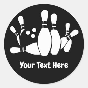 Bowler Bowling Ball Pins Custom Classic Round Sticker