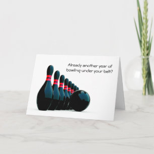 Bowler Bowling Birthday Greeting Card