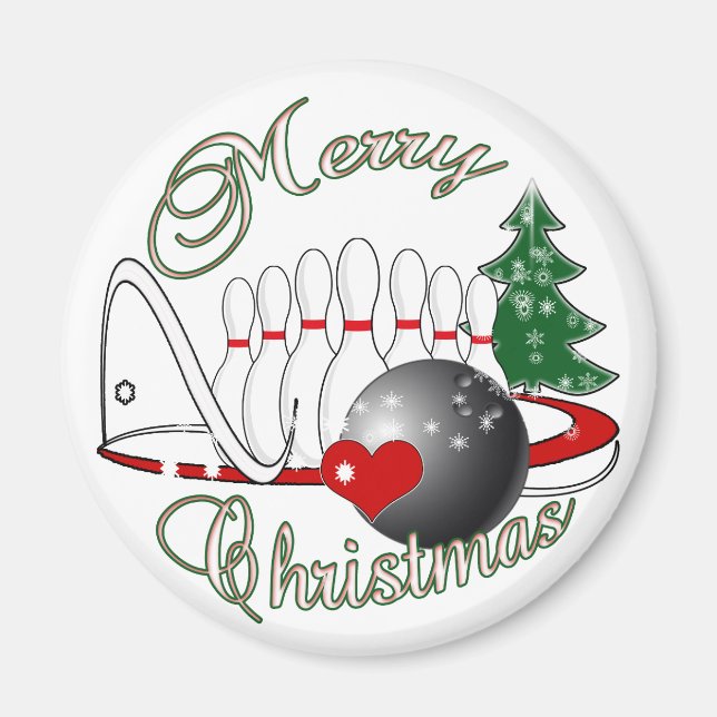 BOWLER / BOWLING MERRY CHRISTMAS MAGNET (Front)