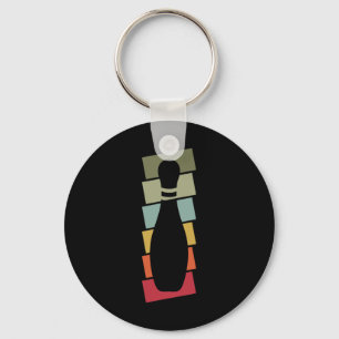 Bowler Bowling Player Vintage Bowling Pin Retro Key Ring