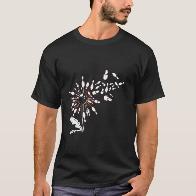 Bowler Dandelion Bowling Funny Dandelions T-Shirt (Front)