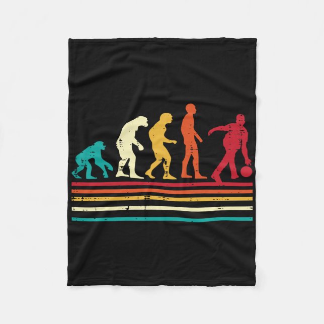 Bowler Evolution Retro Bowling Team Men Women Kids Fleece Blanket (Front)