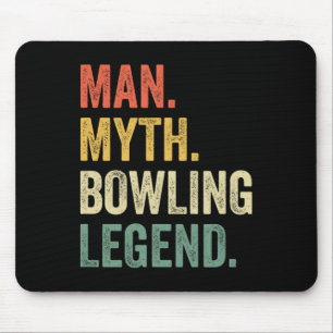 Bowler Funny Man Myth Bowling Team Legend Vintage Mouse Pad