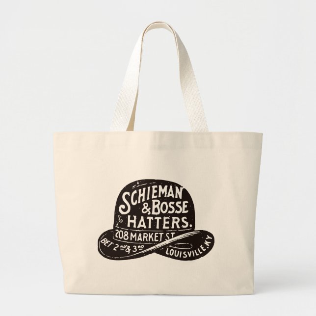 Bowler Hat Advertisement Large Tote Bag (Front)
