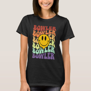 bowler retro smile face vintage bowling team alley T-Shirt