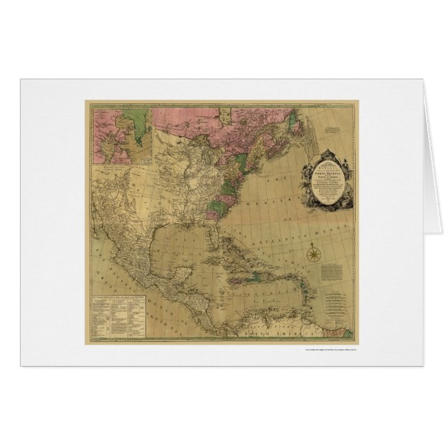 Bowles Detailed America Map - 1784 (Front Horizontal)